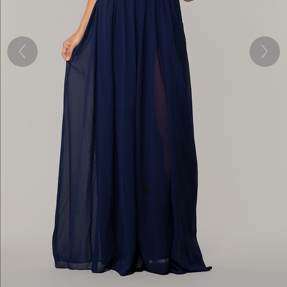 Navy Blue Prom Dress - Picture 2 of 6